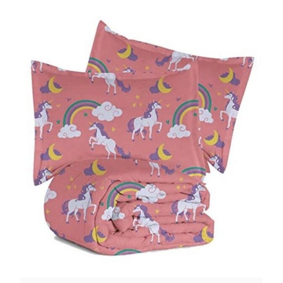 Castle and Clover Pink Unicorn Duvet Cover Set Twin/Twin XL - Picture 3 of 4